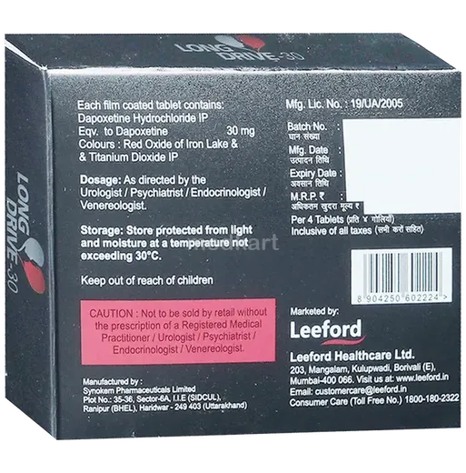 long drive 30mg tablet 4's